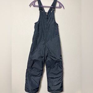 Lands' End Kids' Black Snow Bib Overalls Adj Straps Articulated Knees. Size 8